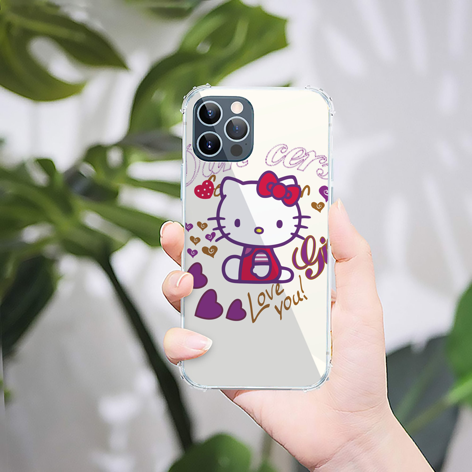 （画像用） Hello Kitty ハローキティ 【iPhone 12シリーズ対応】透明スマホケース（クリアソフトケース）